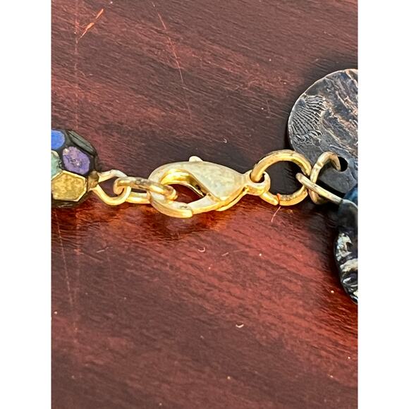 Beaded Faux Shell Necklace Silver Toned Clasp 45" Long Coastal Beachy - Picture 7 of 7